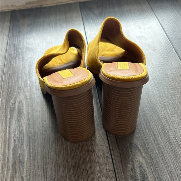 Yellow Block Heel Women's Shoes/Sandals - Picture 3 of 4